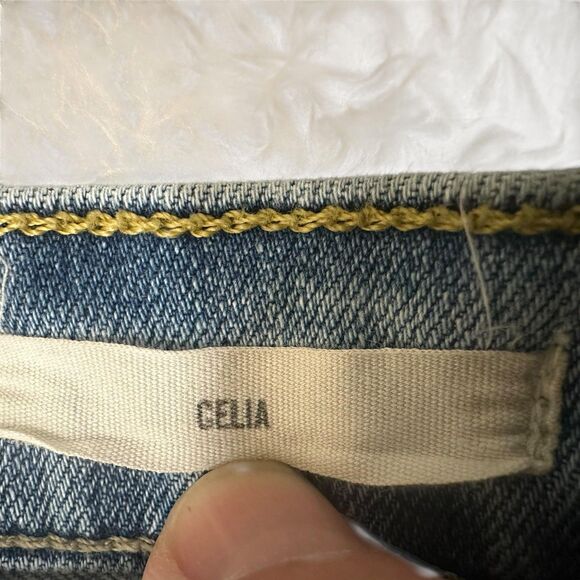 Nili Lotan Jeans Womens 29x32 Blue Celia Flare Leg Made in USA Distressed Denim - Picture 4 of 12